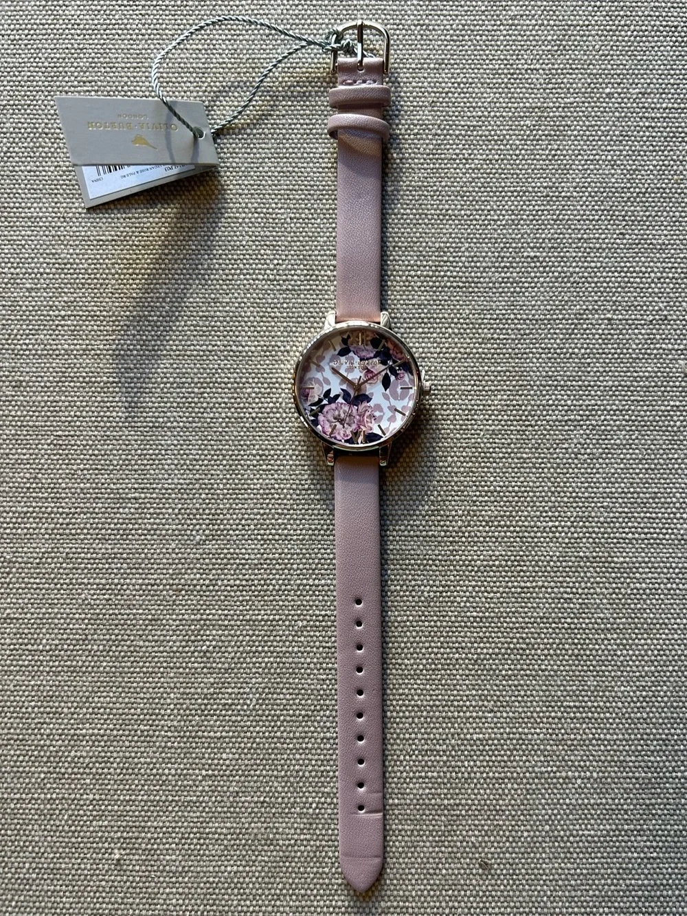 Olivia Burton Watch With 34mm Floral Face & Pink Band